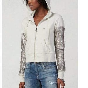 True Religion Small Sequin Cropped Hoodie